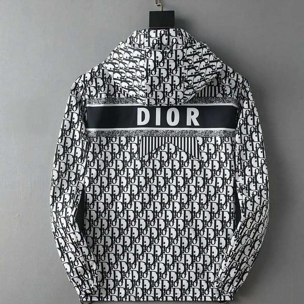 CD fullprint zip-up sweater