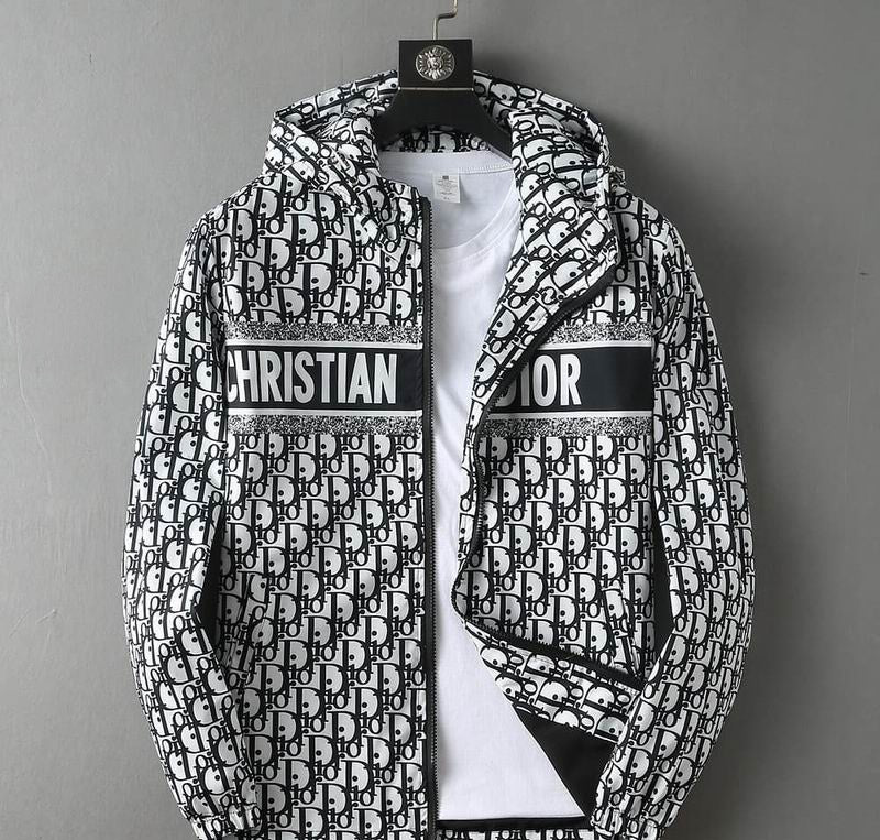 CD fullprint zip-up sweater